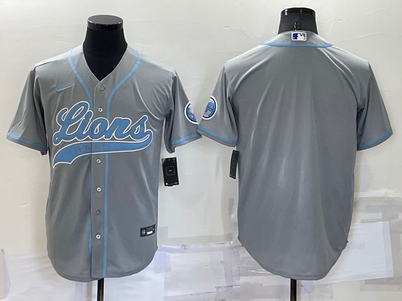 Men Detroit Lions Blank Grey Nike Co branded Jersey->detroit lions->NFL Jersey